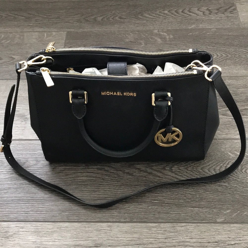 Michael Kors Kellen Satchel Crossbody Bag in Black